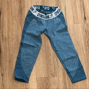 Gymshark Flex Cropped Leggings - Deep Teal/Ice Blue